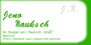 jeno mauksch business card